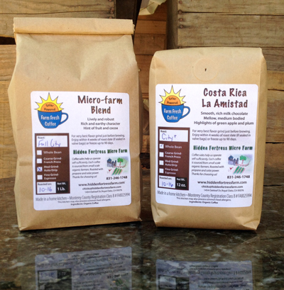 Our Micro Farm roasted organic coffee