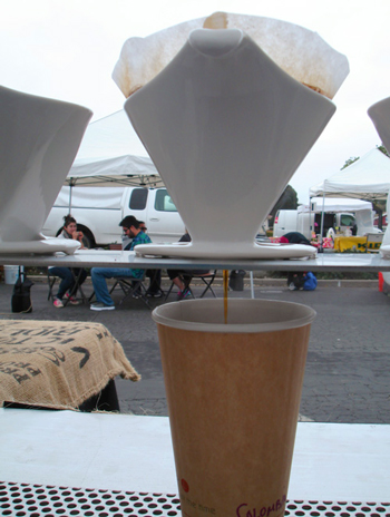 Coffee brew bar at the farmer's market